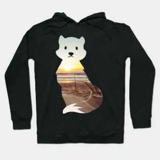 Beach sunset fox pattern - Seascape Hoodie